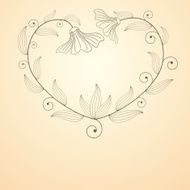Flowers forming heart shape