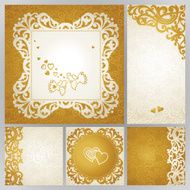 Vintage greeting cards with floral motifs in Victorian style N6