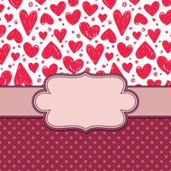 vector vintage frame with hearts N6