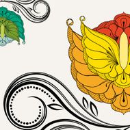 Oriental floral background