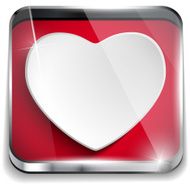 Valentine&#039;s Day Glossy Application Button Heart N2