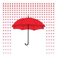 romantic card with umbrella and rain of hearts N2