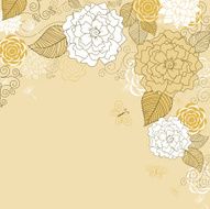 Brown floral background in retro style