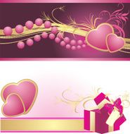 Romantic composition Two banners