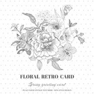 Floral Shabby Chic Card - vintage design N3