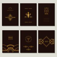 Set of Art Deco Cards and Vintage Frames N3