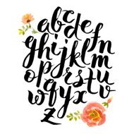 Vector alphabet written with brush pen N4
