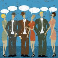three couples talking