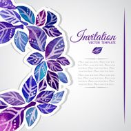 Elegant invitation template with watercolor wreath N2