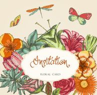 Vintage Floral Card N37