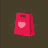 Retro shopping bag with heart