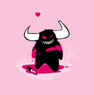 cute blood thirsty monster in love