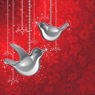 Valentines Birds &amp; Hearts Background