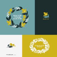 Floral wreath Set of beautiful flat vector design elements