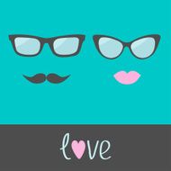 Glasses with lips and moustache Flat design N2