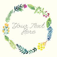 Watercolor flower vector background with place for your text