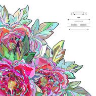 Beautiful peony bouquet design Hand drawn vector illustration N10