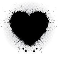Black ink heart