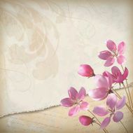 Realistic floral vector spring grunge background