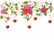 Floral ornament with hearts for your design N4