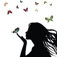Sexy vector woman silhouette hand