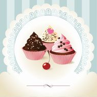 Vintage Cupcake Background N3