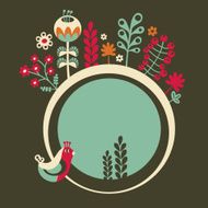 Birds and flowers banner for your beautiful card N4