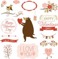 Valentine s day graphic elements vector collection