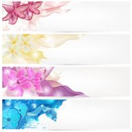 Set of abstract banners with floral decorations
