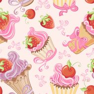 Seamless pattern with cupcakes N5