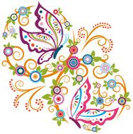 Floral Wreath With Butterfly