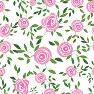 Pink vector rose seamless flower background pattern
