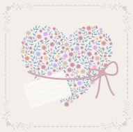 Background with heart and frame