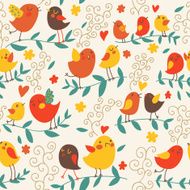Funny birds on branches