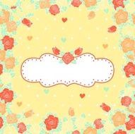 Abstract romantic vector background with rose