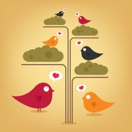 abstract tree with birds N2
