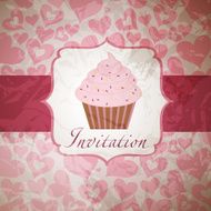 cupcake invitation background Vector illustration N2