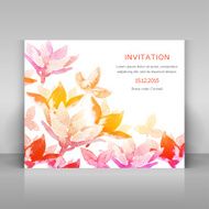 Invitation with watercolor flowers N2