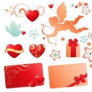 Valentines set with Cupid