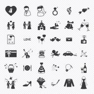 Wedding icons set illustration eps10