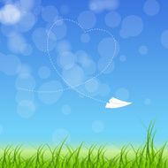 Sign with paper plane and heart vector illustration