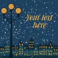snow city at night
