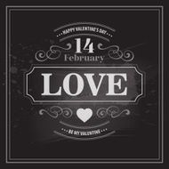 Typography Valentine&#039;s Day cards Caption chalk on a blackboard N15