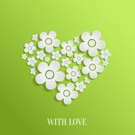 Valentine`s day heart of white flowers N2
