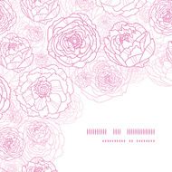 Pink line art flowers corner seamless pattern background