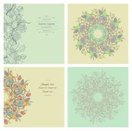 Floral decorations with flowers and leaves-set of four designs N4