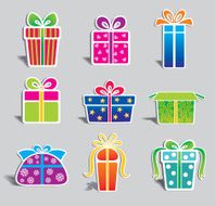 Set of colorful vector gift boxes N2