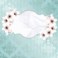 Victorian vintage banner with apple blossoms