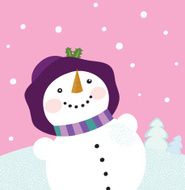 It&#039;s snowing - Winter snowman lady