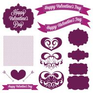 Vintage elements Valentine&#039;s day